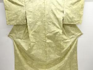 アンティーク　花唐草模様織出し十日町紬着物